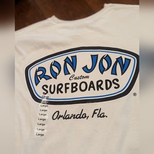 NWT Men's Large, Ron Jon Surfboards Orlando T-shirt, White
